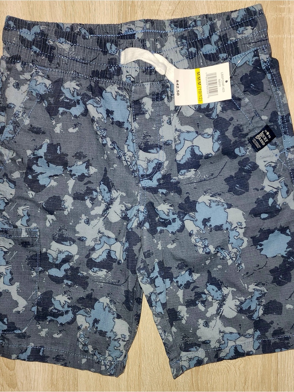 Lucky Brand Boys Blue Camo Pull-On Shorts